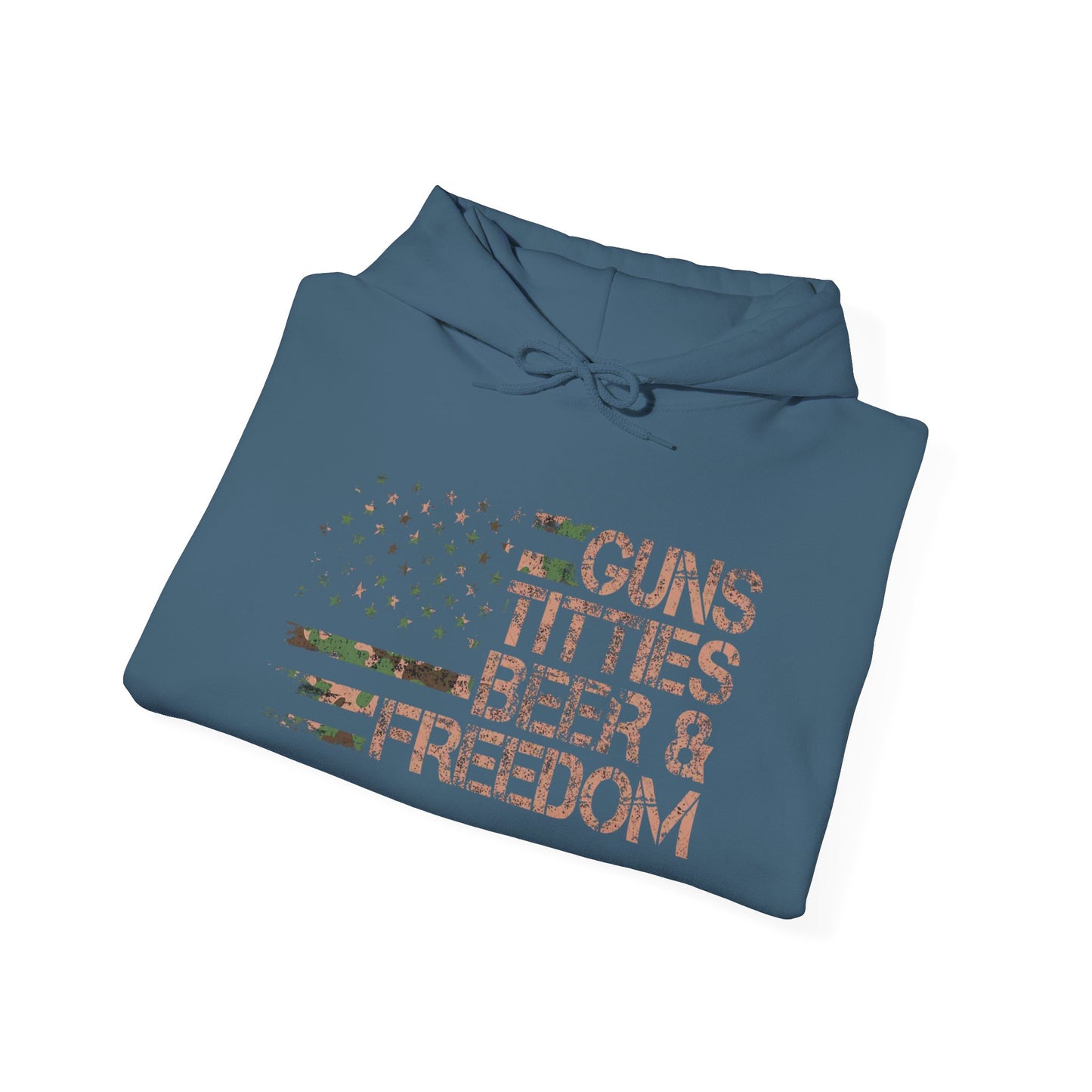 Guns Beer And Freedom Graphic Hoodie Heavy Blend Sweatshirt NEW