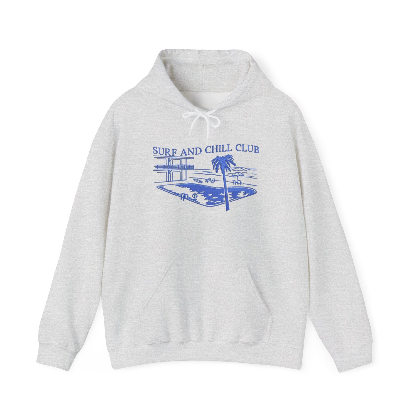 Surf And Chill Club Graphic Hoodie Heavy Blend Sweatshirt NEW