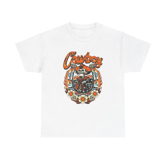 Cowboy Vintage Graphic T Shirt Unisex Heavy Cotton Tee New Gift