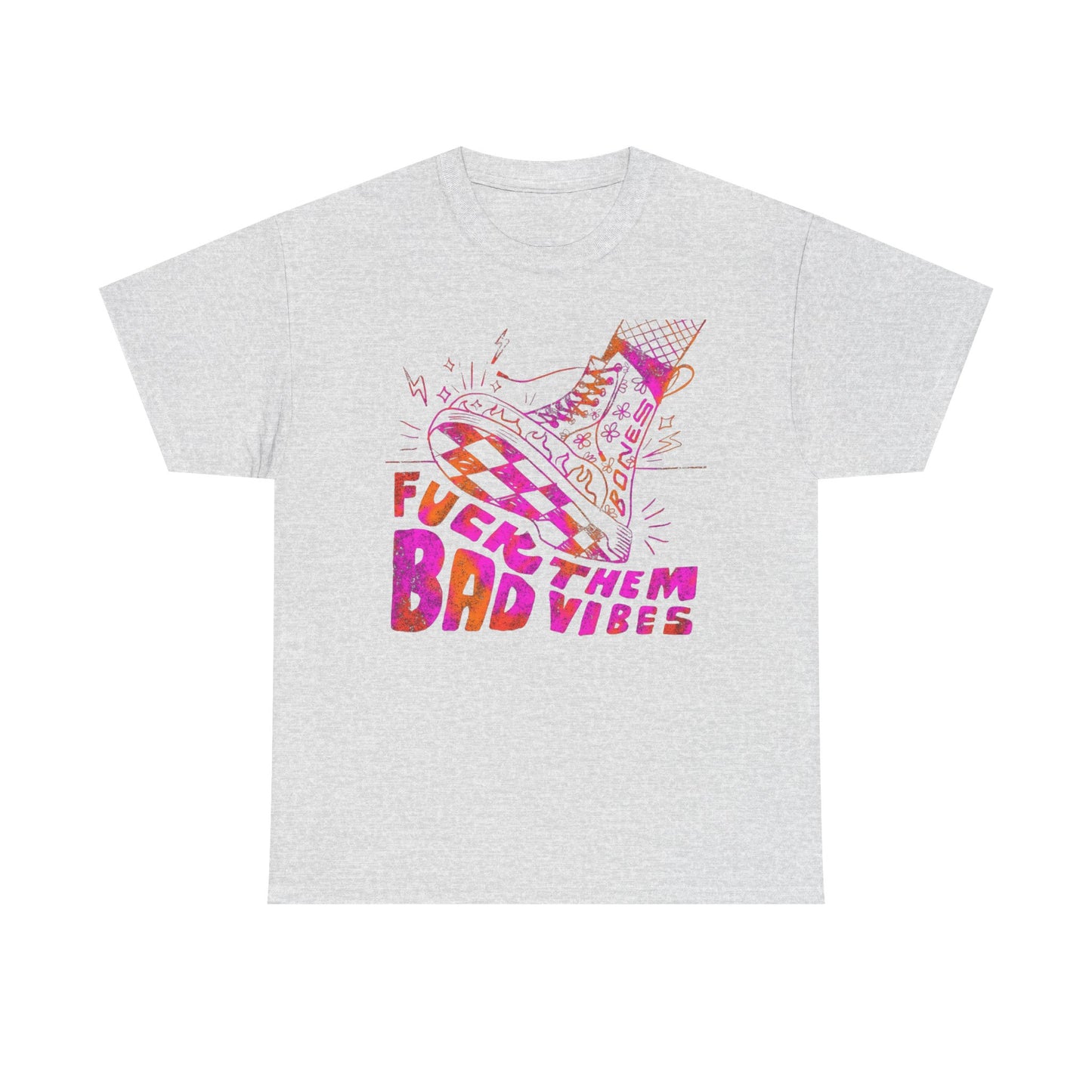 No Bad Vibes Graphic T-Shirt Unisex Heavy Cotton Tee Gift