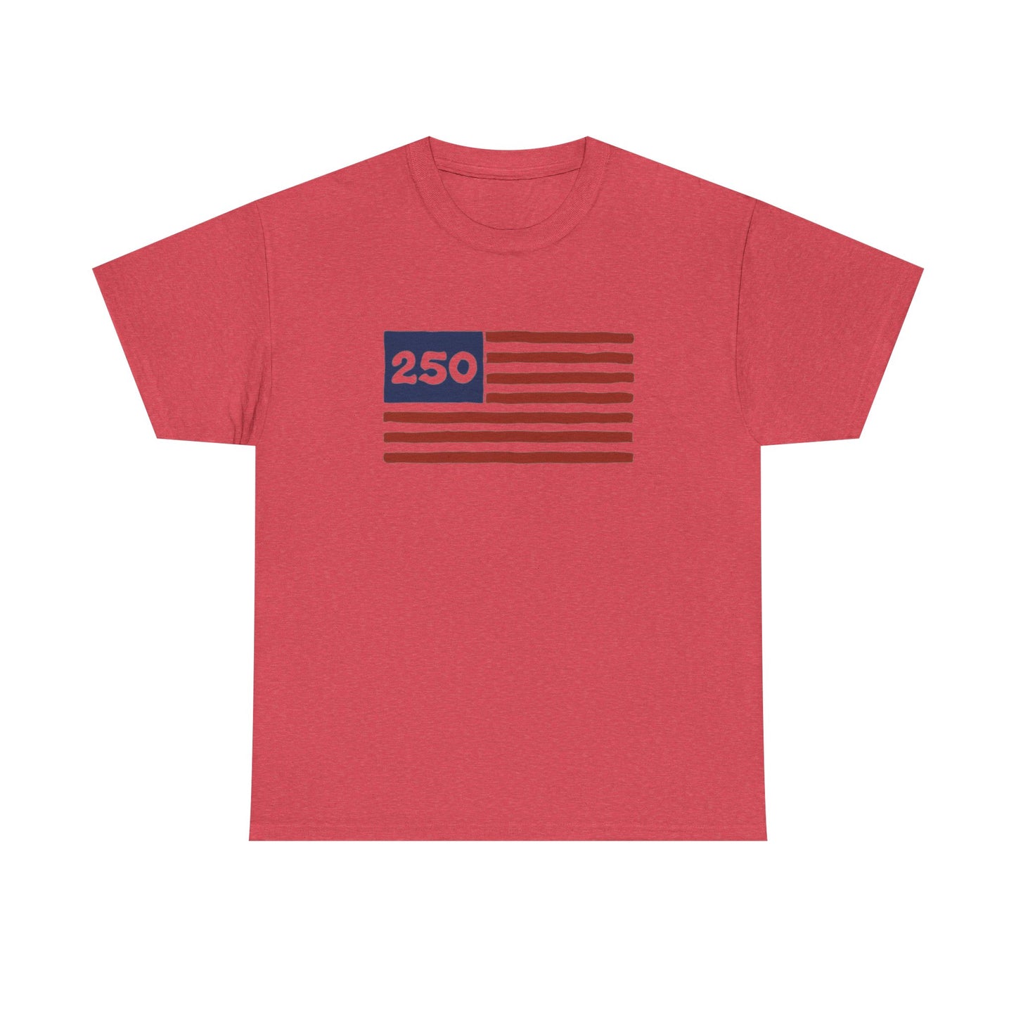 USA 250 American Flag Retro Graphic T Shirt Regular Men's Heavy Cotton Tee