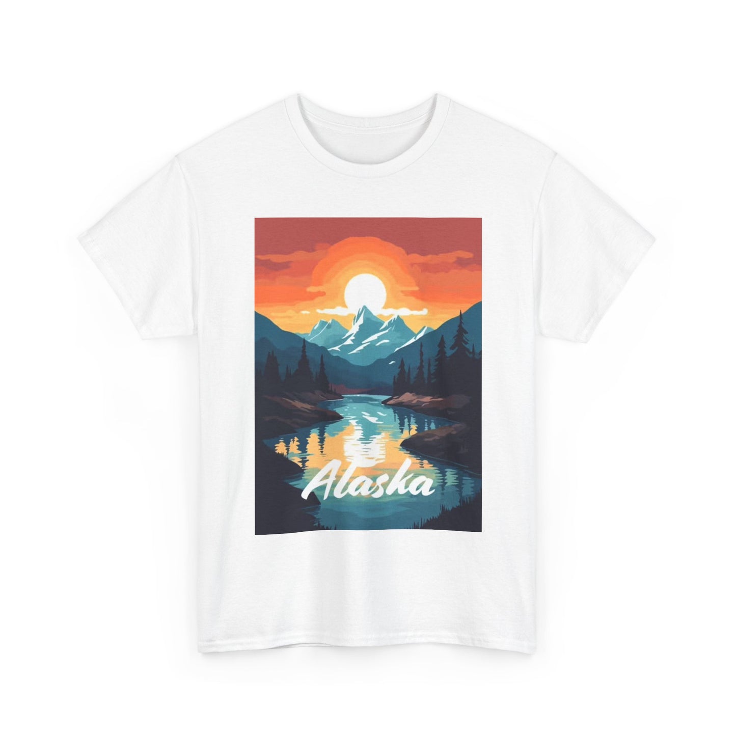 Alaskan Painting Tshirt Country bob Graphic alaska Unisex Heavy Cotton Tee ross