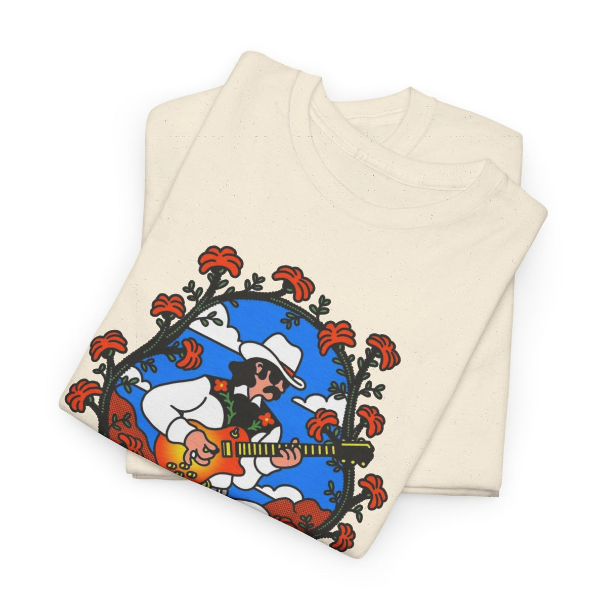 Romanceur Guitar Player Illustration T-Shirt Men's Graphic Tee