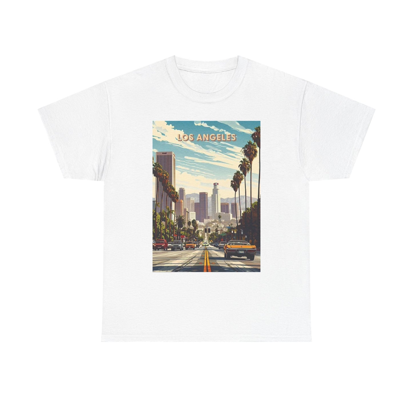 Los Angeles California Graphic T Shirt Retro 70s Unisex Heavy Cotton Tee