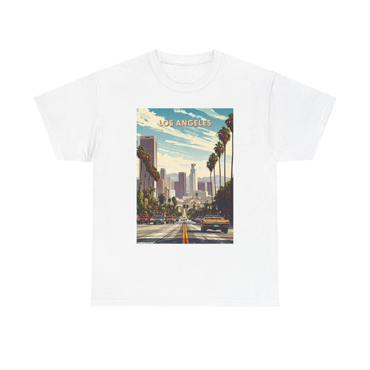 Los Angeles California Graphic T Shirt Retro 70s Unisex Heavy Cotton Tee