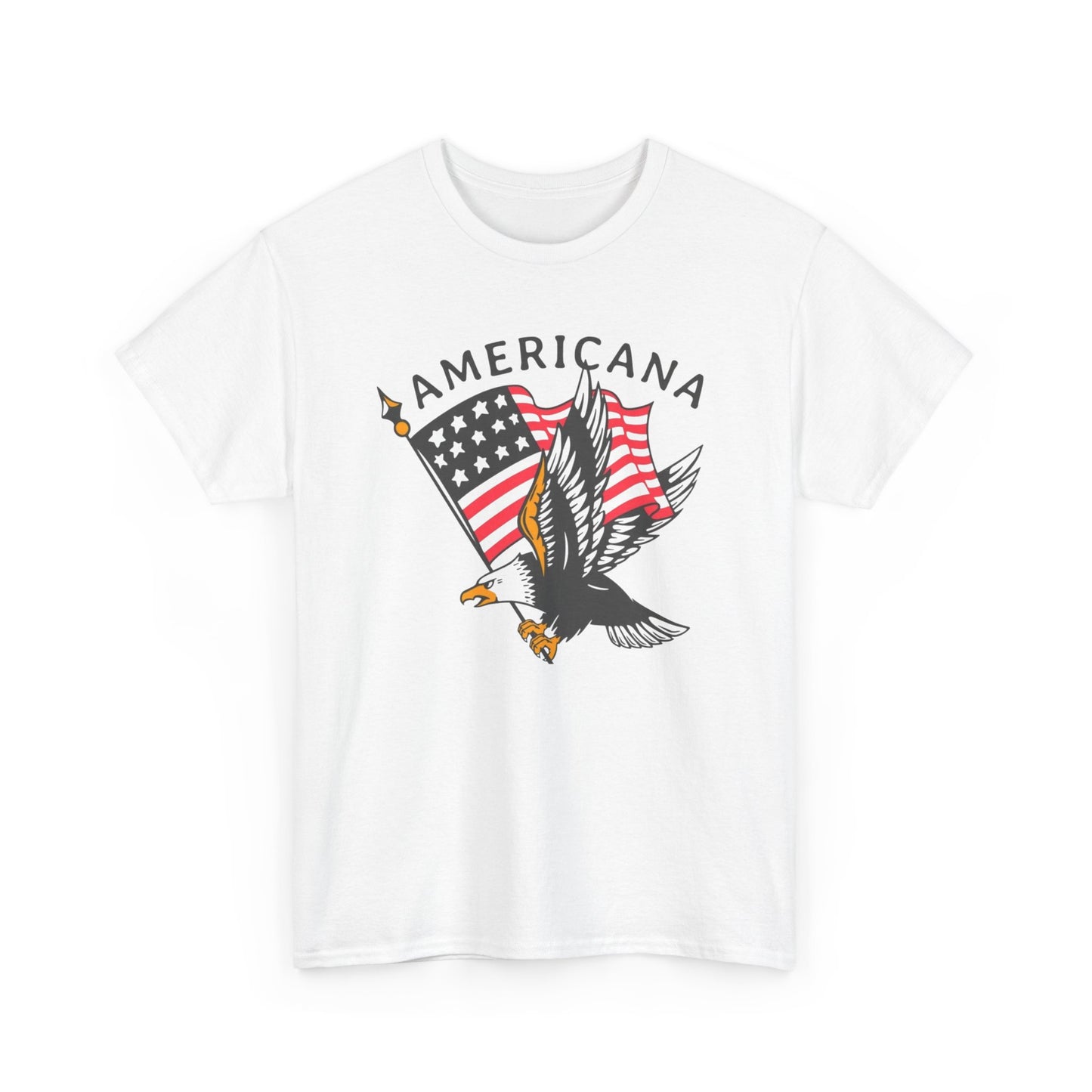Americana Bald Eagle Flying Graphic T Shirt Unisex Heavy Cotton Tee New Gift
