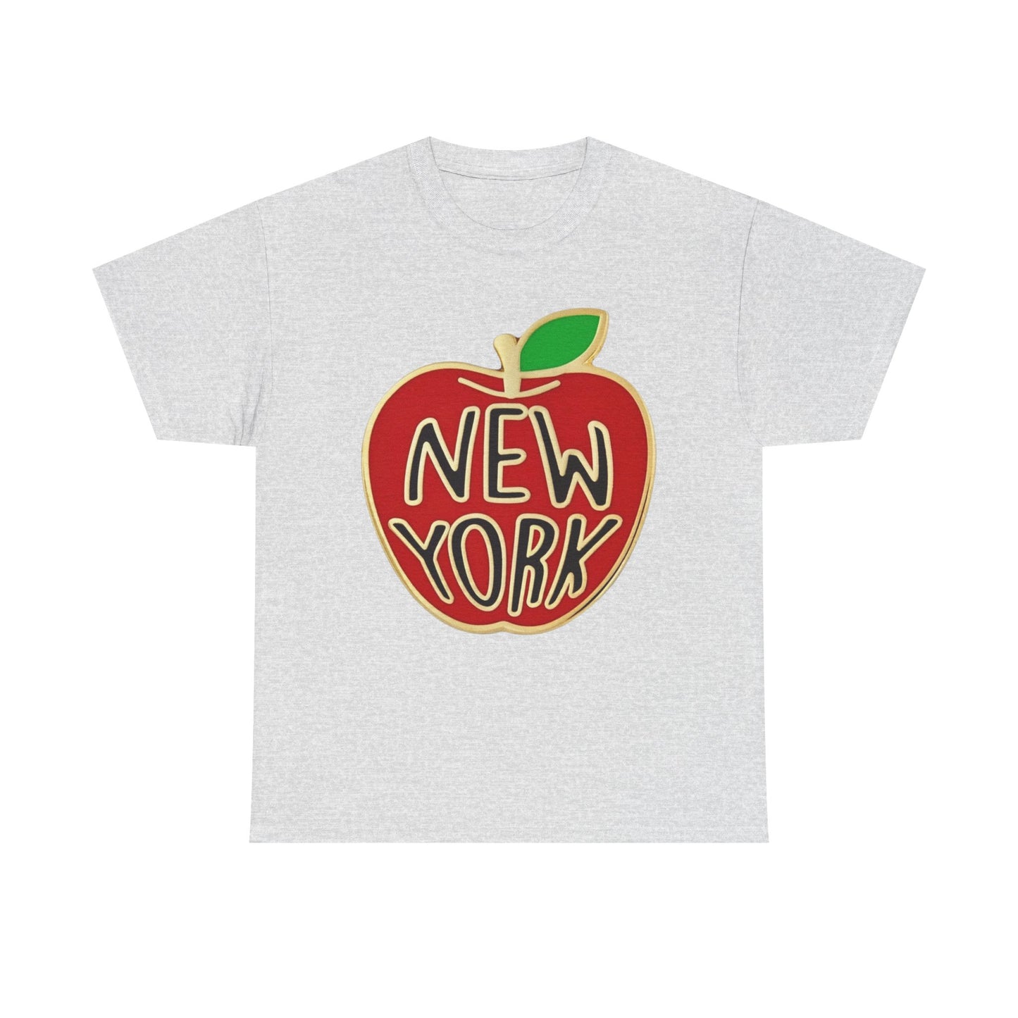 New York Big Apple Gold Graphic T Shirt NEW GIFT Unisex Heavy Cotton Tee