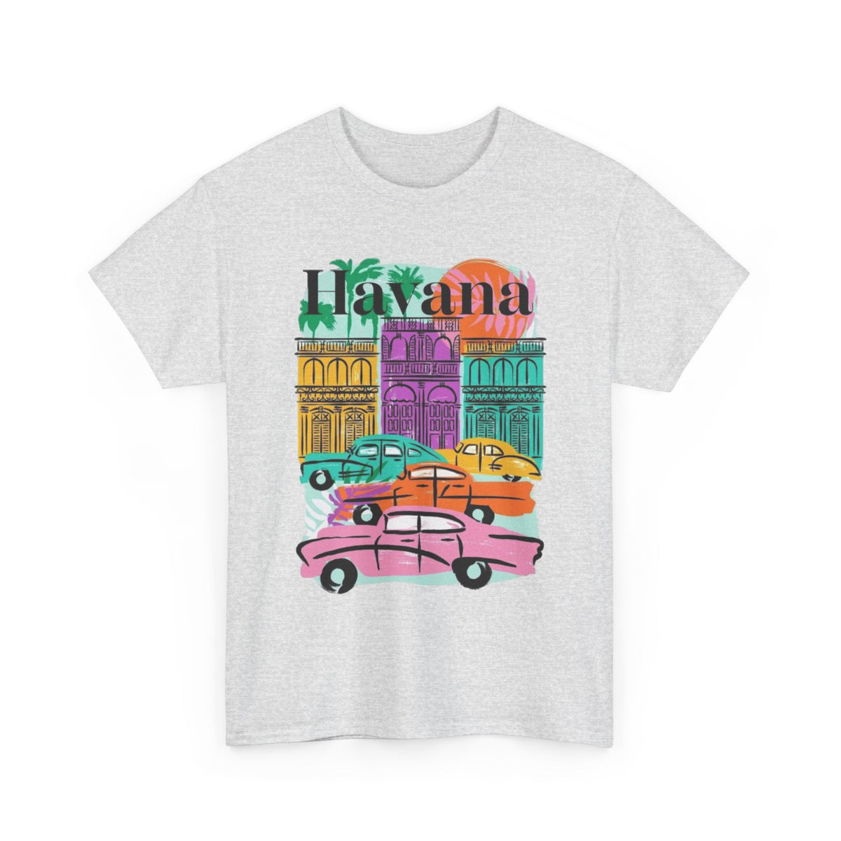 Havana Cuba Graphic T Shirt Men's Retro Travel Art Heavy Cotton Tee