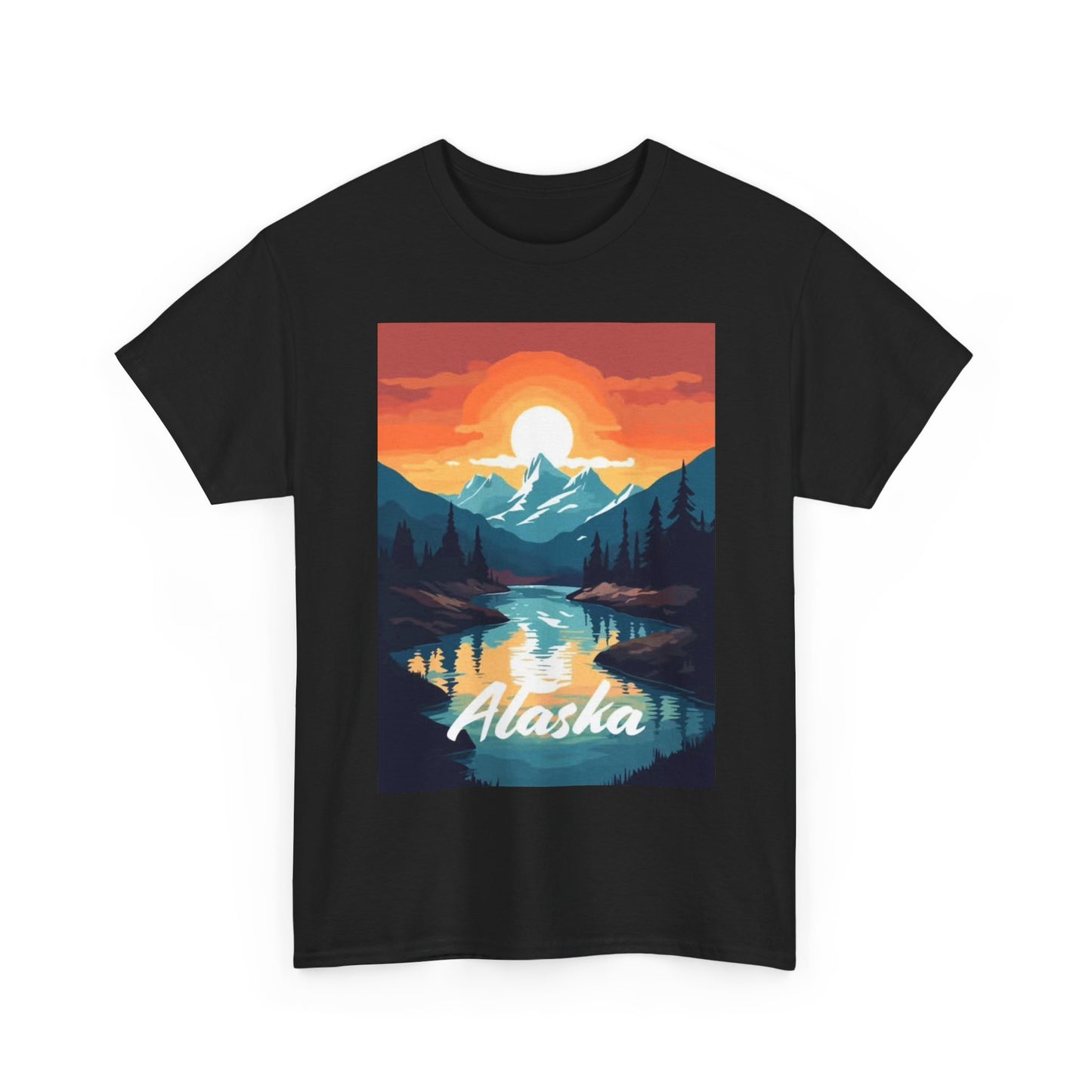 Alaskan Painting Tshirt Country bob Graphic alaska Unisex Heavy Cotton Tee ross