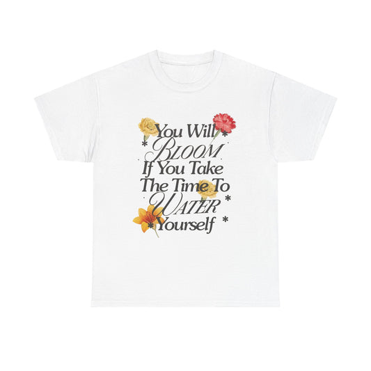 Take Care Of Yourself Flowers Bloom Graphic T-Shirt Cotton Tee New Gift Vintage