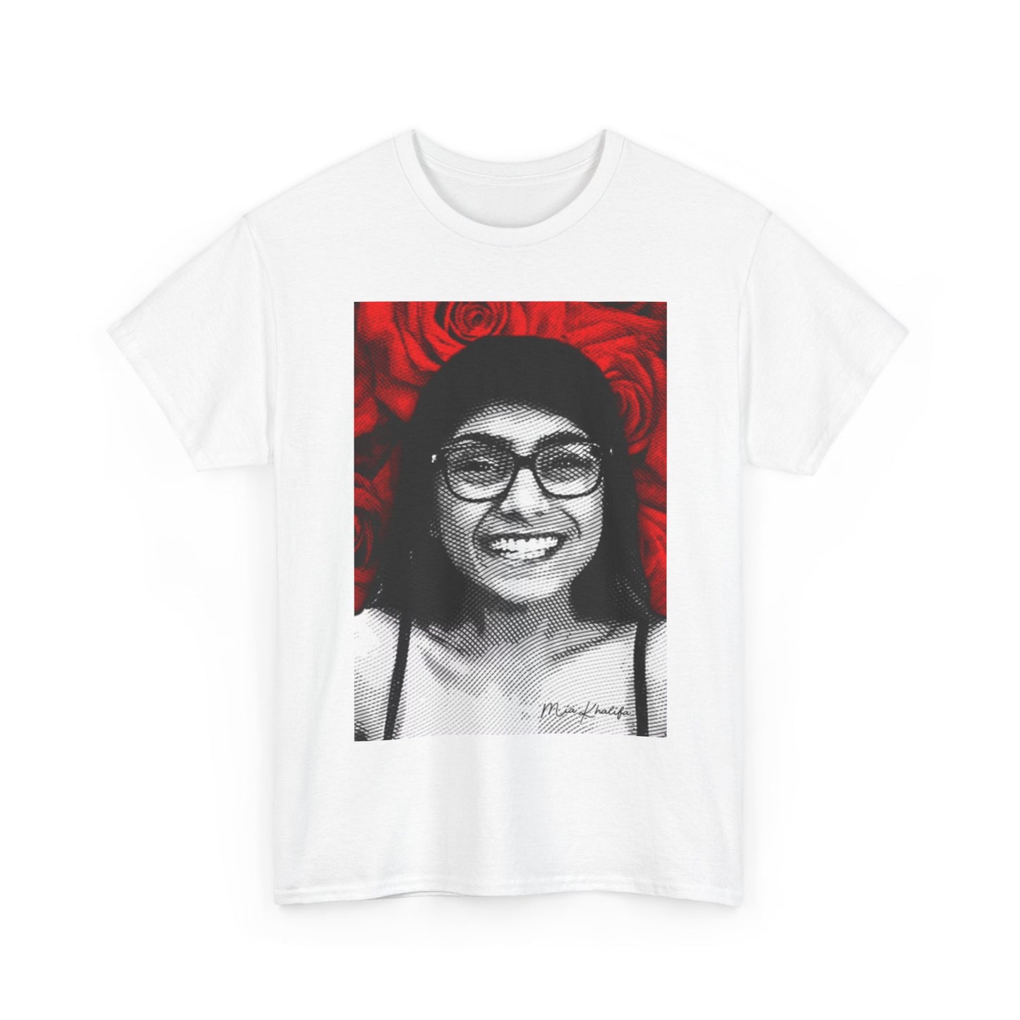 Mia Khalifa Shirt Funny Gift Roses Onlyfans Joke Unisex Heavy Cotton Tee