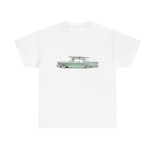 57 Chevy Cruiser Surfer Graphic T Shirt Unisex Heavy Cotton Tee NEW