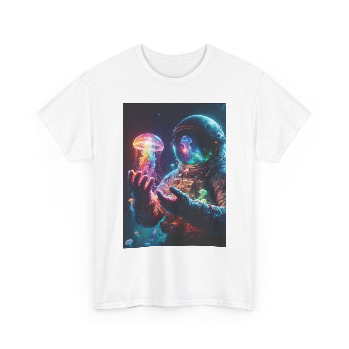 Mushroom Astronaut Graphic T Shirt Space travel Unisex Heavy Cotton Tee