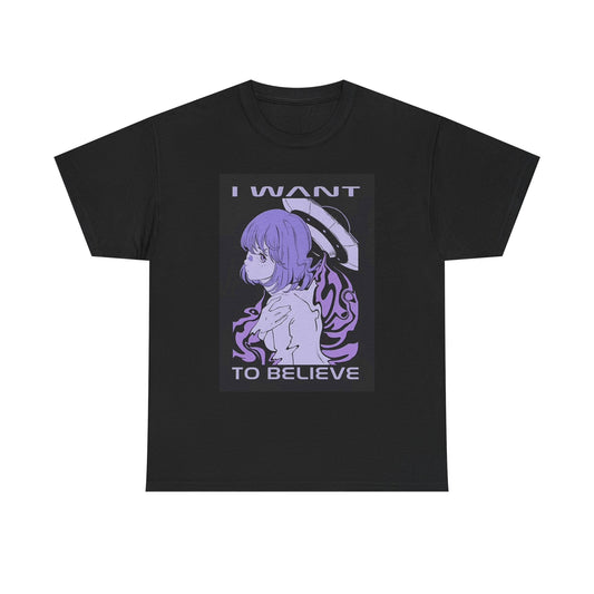 I Want To Believe Anime Graphic T Shirt Hentai Waifu Unisex Heavy Cotton Tee