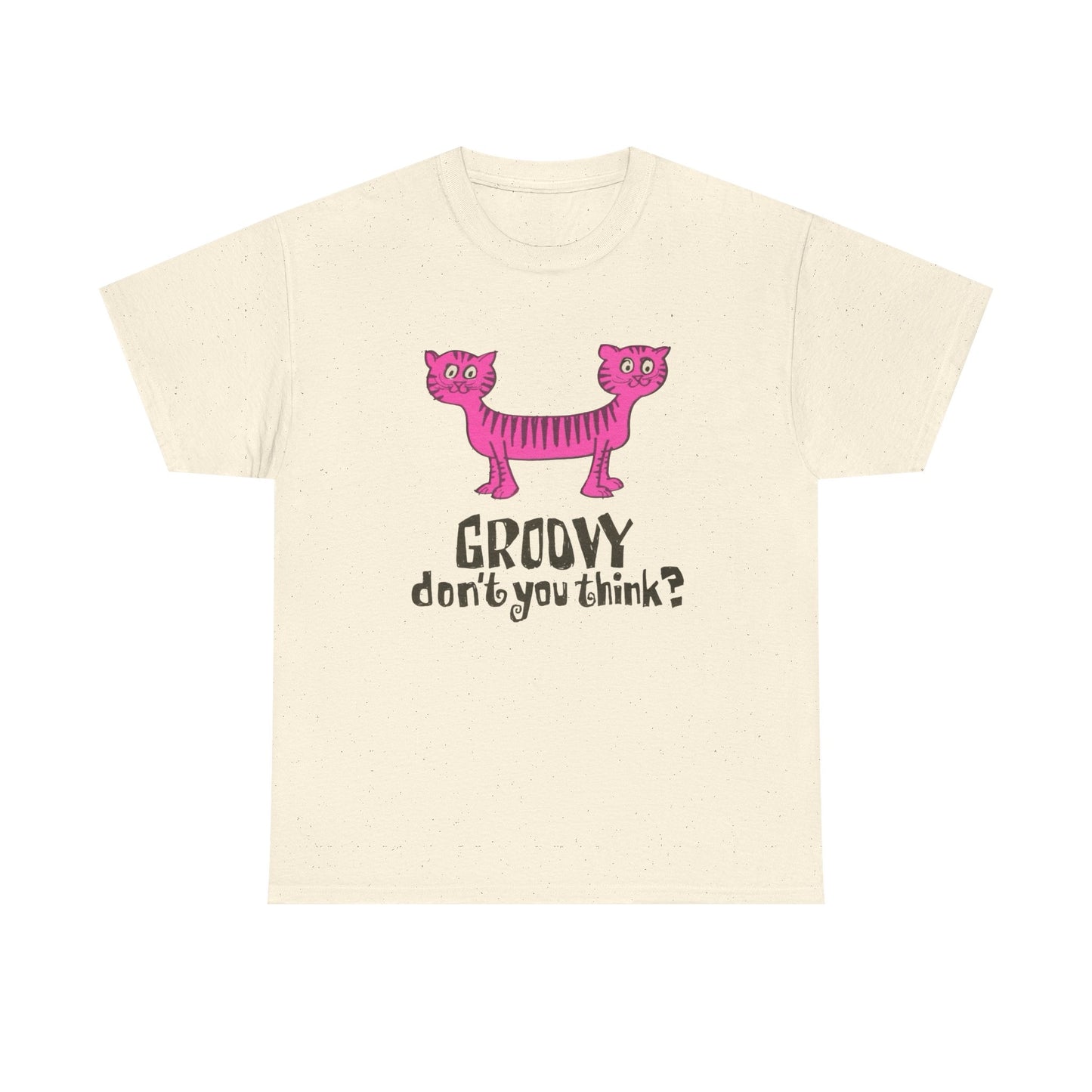 Groovy Cat Graphic T Shirt Unisex Heavy Cotton Tee Gift