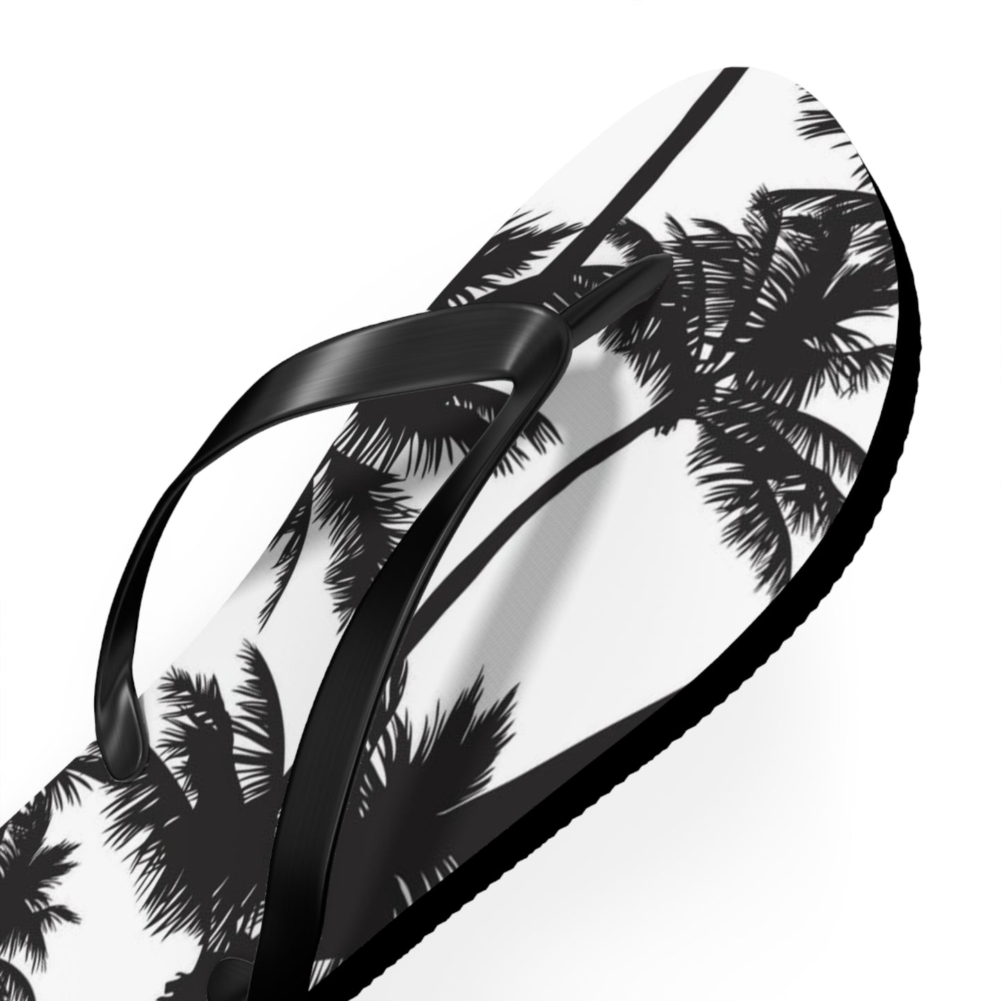 Black And White Palm Trees Sandals Summer Flip Flops Slides BRAND NEW