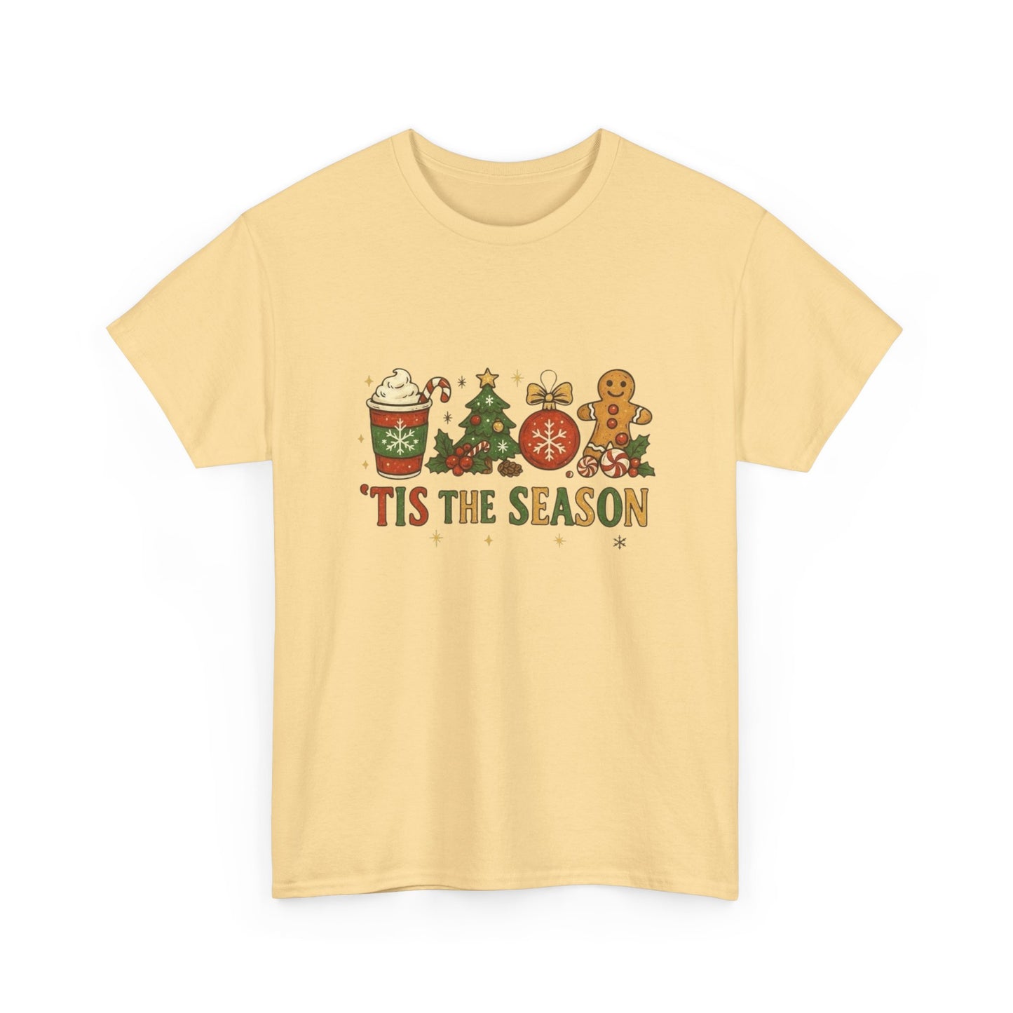 Tis The Season Christmas Graphic T Shirt NEW Unisex Heavy Cotton Tee