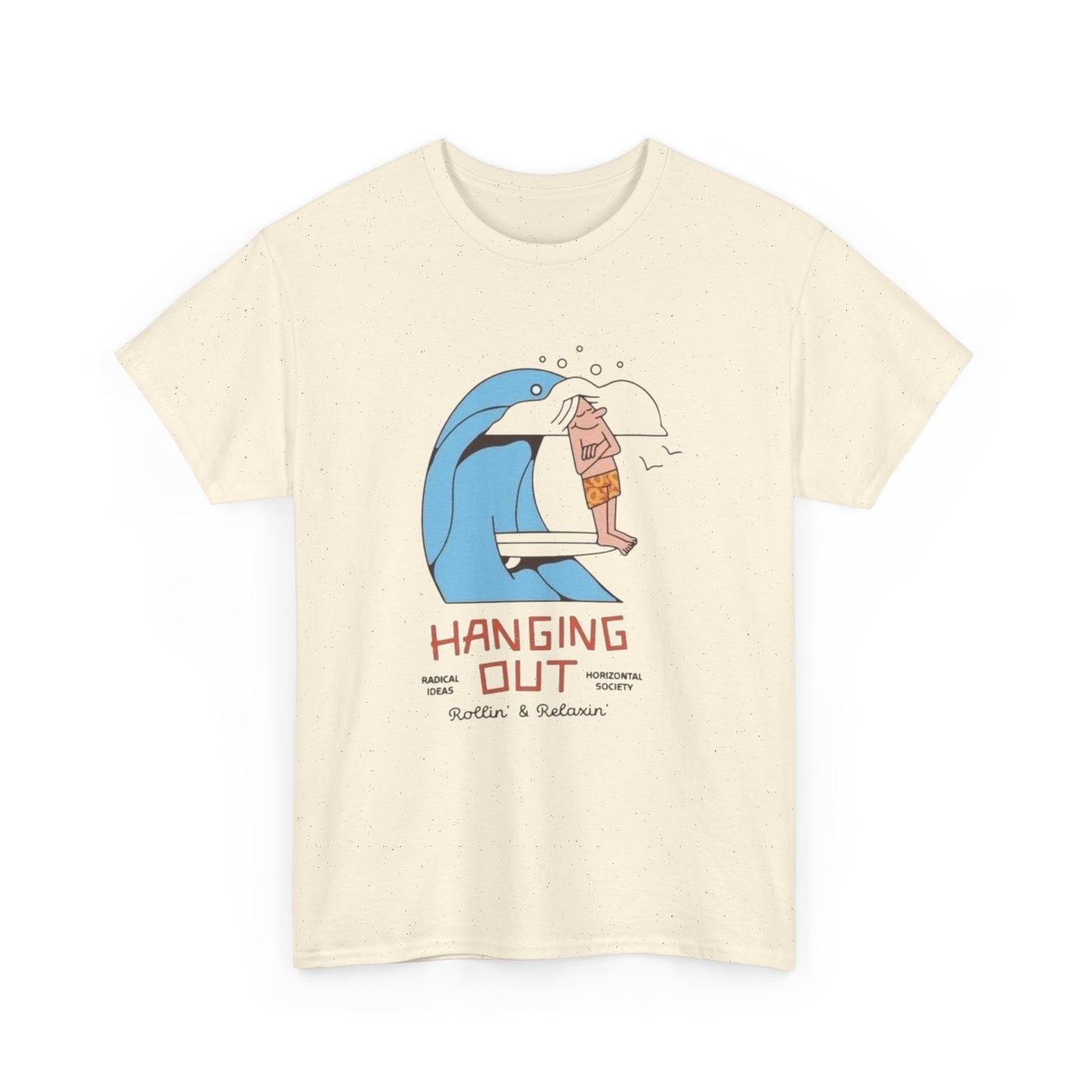 Hanging Out Surfing Graphic T Shirt Unisex Heavy Cotton Tee Gift