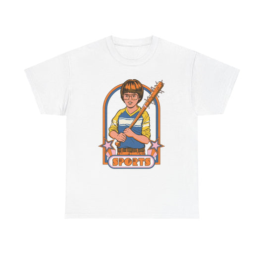 Sports Tshirt Funny 80s Retro Art Kids Graphic Unisex Heavy Cotton Tee