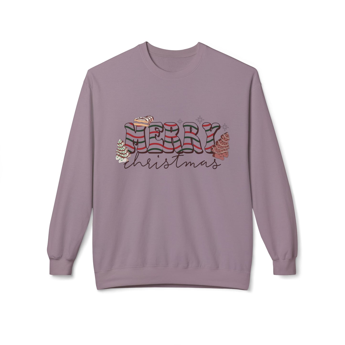 Christmas Tree Cakes Sweater Funny NEW Unisex Fleece Crewneck Sweatshirt