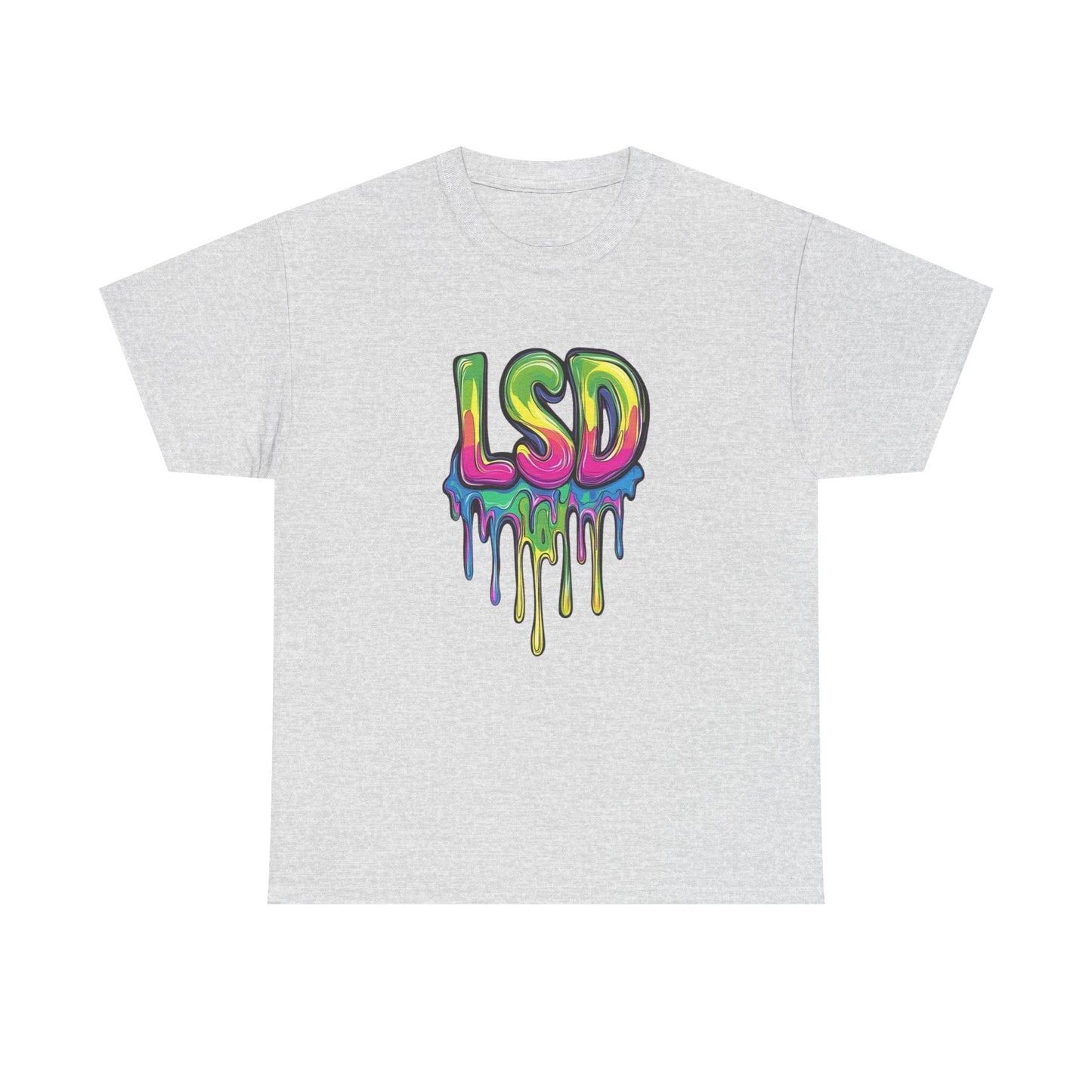 LSD Trippy Neon Graphic T Shirt Unisex Heavy Cotton Tee