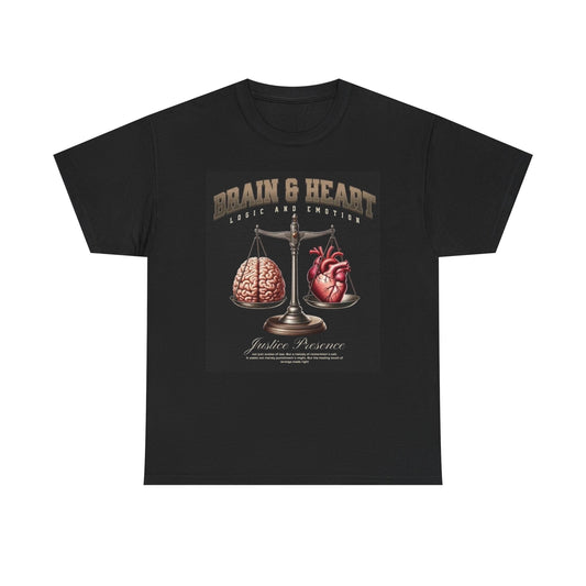 Brain And Heart Graphic T Shirt Street Wear Apparel Unisex Heavy Cotton Tee