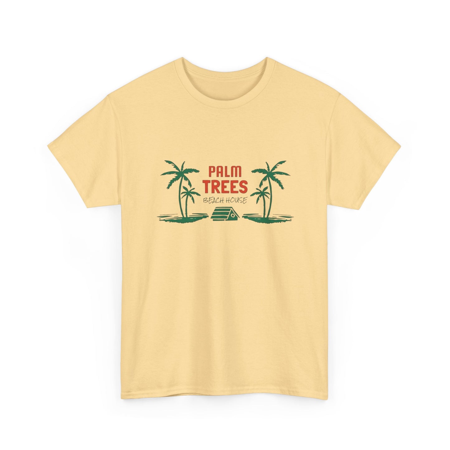 Palm Trees Beach House Graphic T Shirt NEW Unisex Heavy Cotton Tee