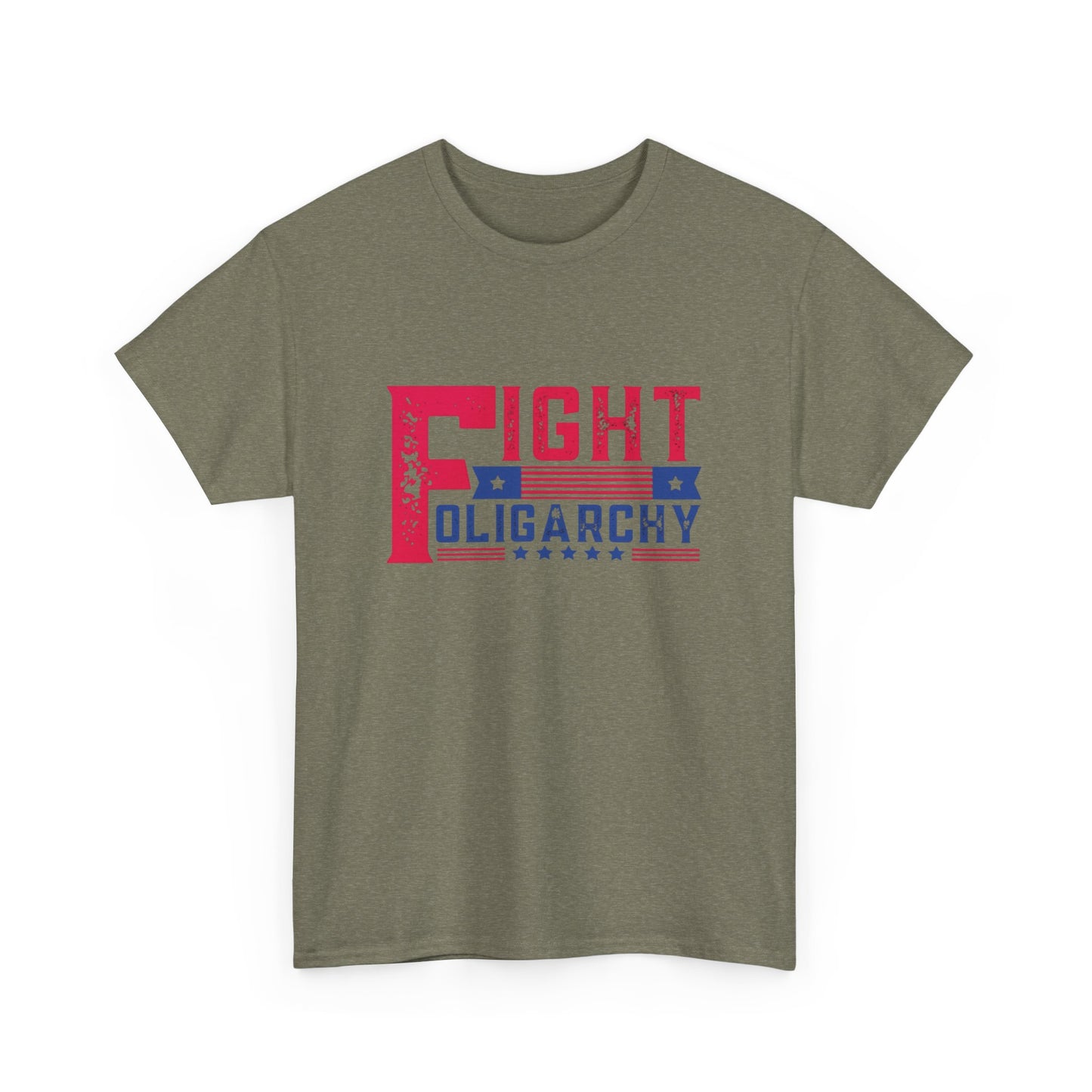 Fight Oligarchy Tour AOC Sanders Graphic T Shirt Unisex Heavy Cotton Tee