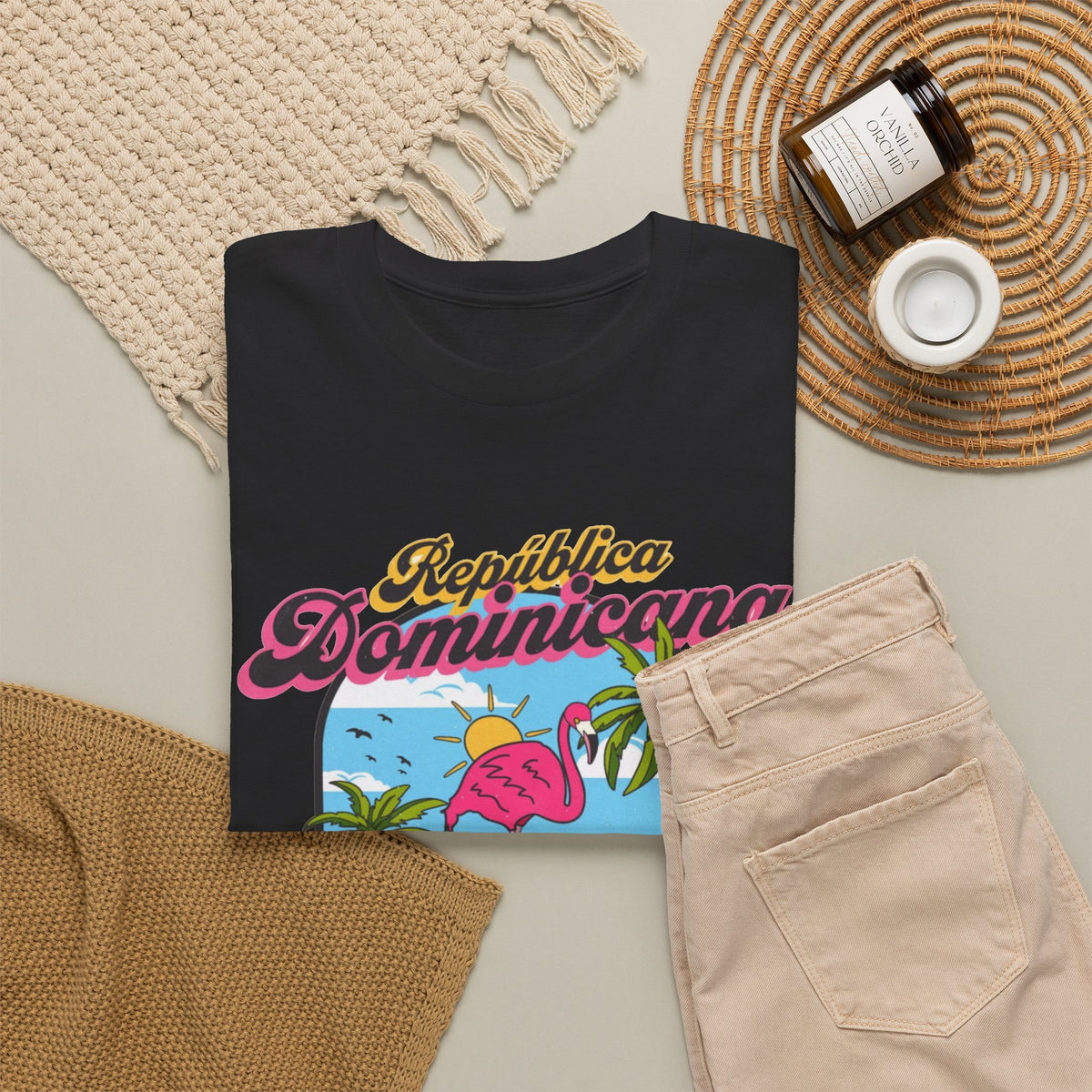 Dominican Republic T-Shirt Retro Graphic Men's Heavy Cotton Tee