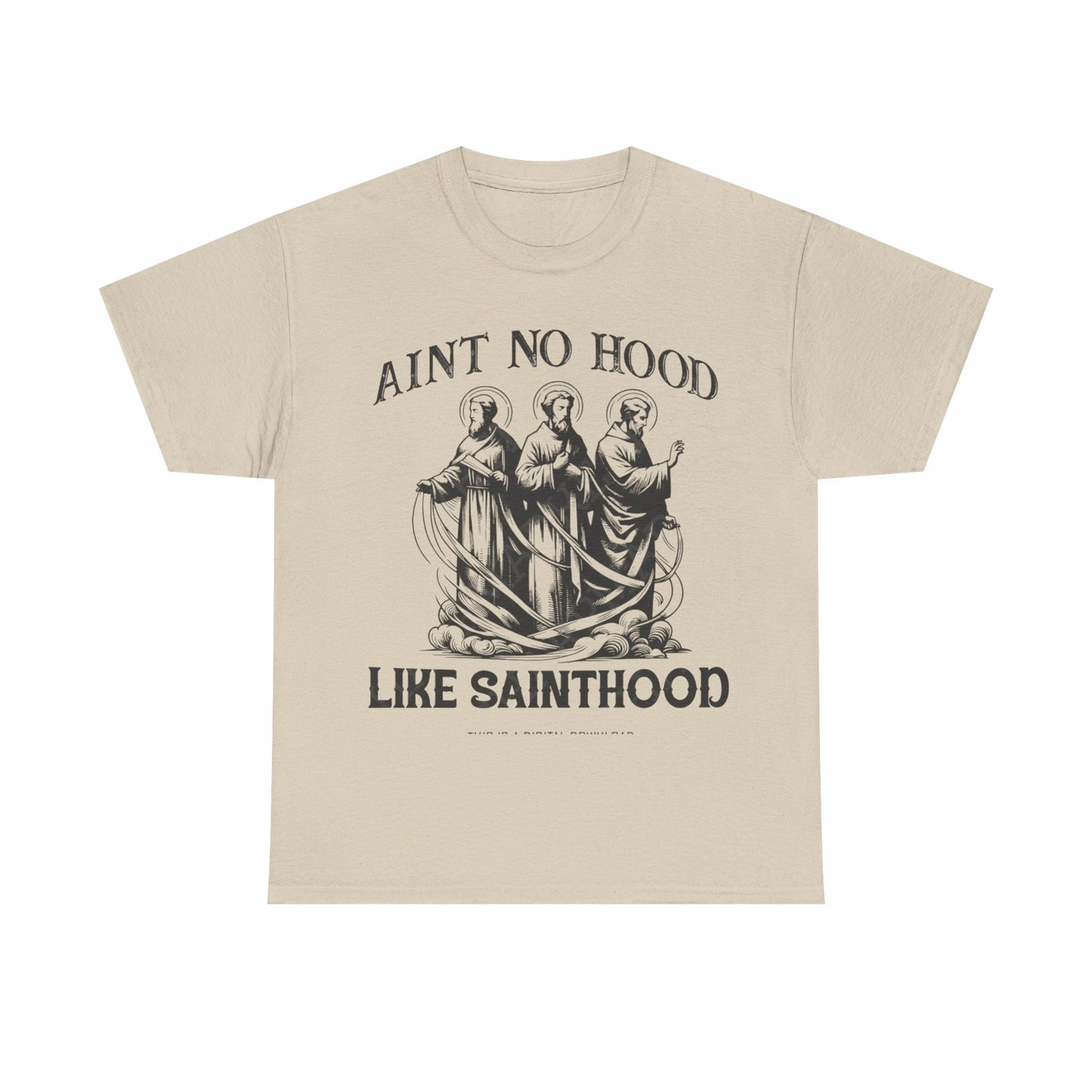 Ain't No Hood Like Sainthood Graphic T Shirt Unisex Heavy Cotton Tee GIFT