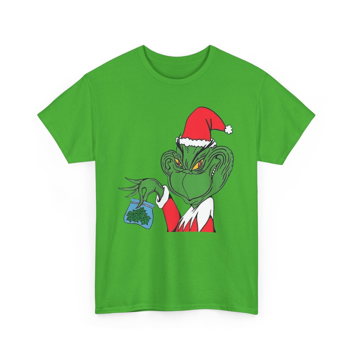 Christmas Grinch Weed Funny Graphic T Shirt NEW ADULT TEE VINTAGE