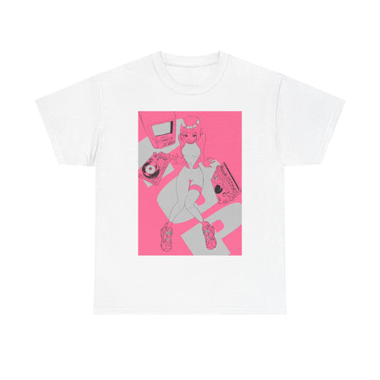 Waifu Anime T-shirt Girl Graphic Cartoon Retro Gaming Unisex Heavy Tee Gamer 26