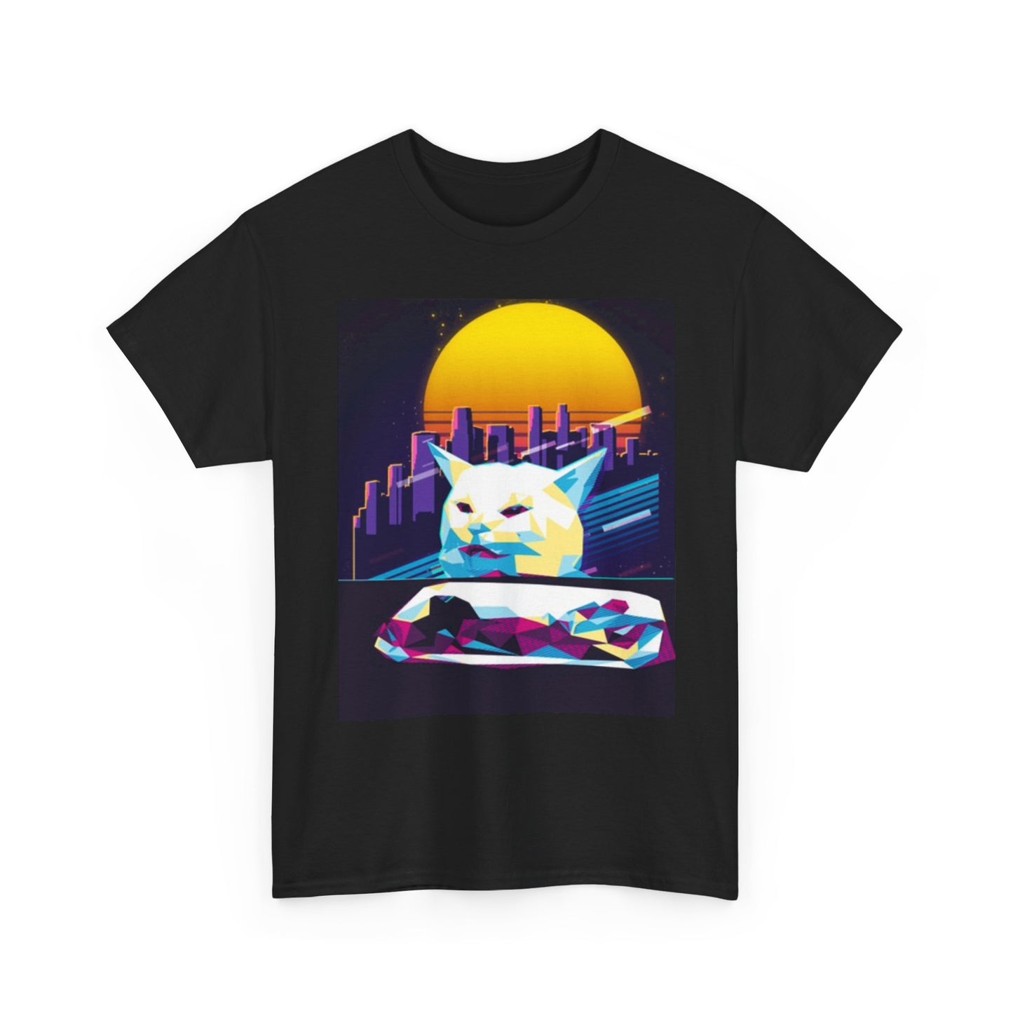 Cat Meme Funny Graphic T Shirt Unisex Heavy Cotton Tee