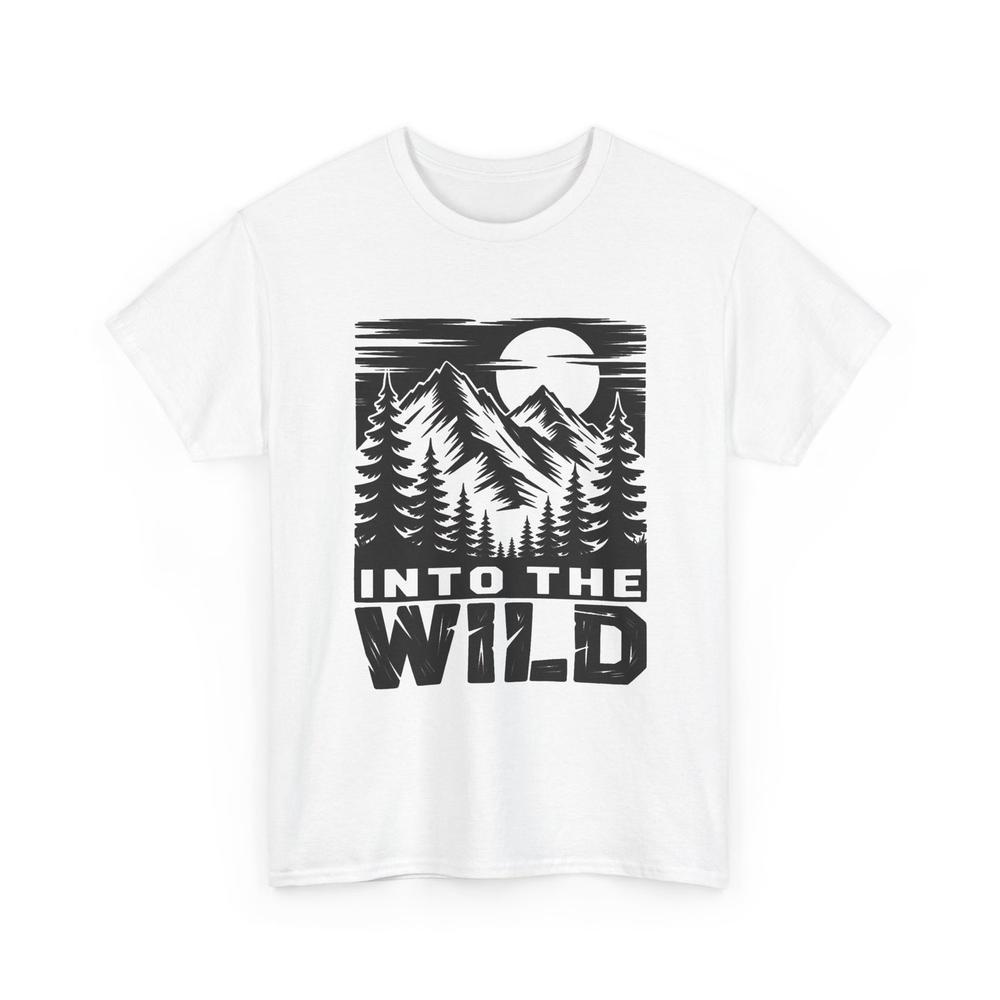 Into The Wild Outdoors Camping Graphic T Shirt Regular Men's Heavy Cotton Tee