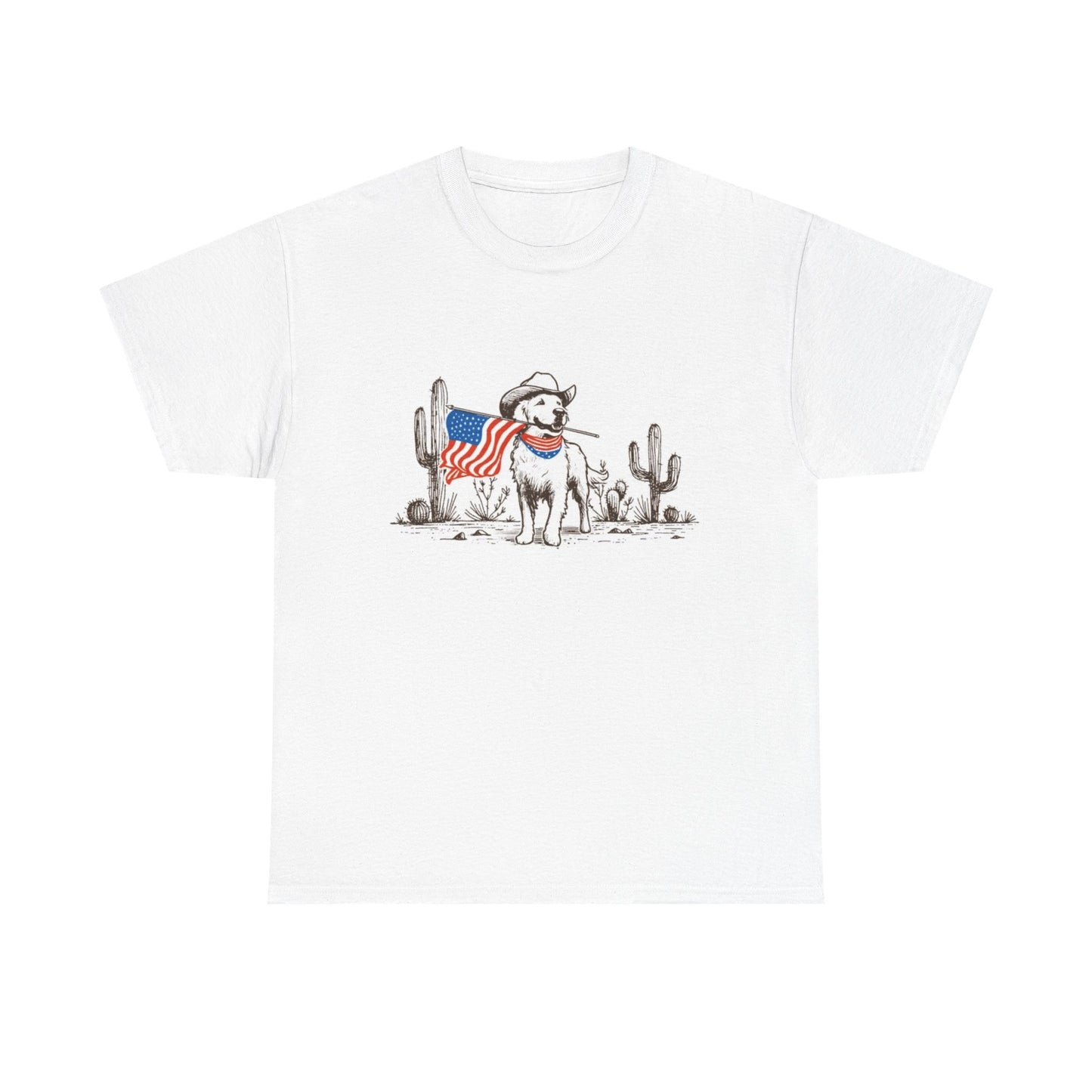 Golden Retriever USA Graphic T Shirt Men's Heavy Cotton Tee