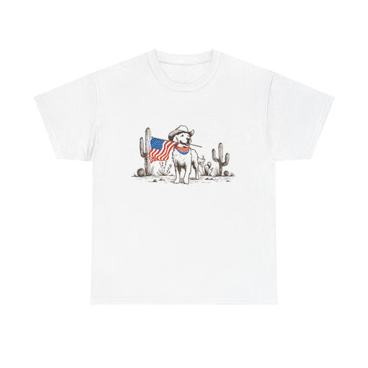 Golden Retriever USA Graphic T Shirt Men's Heavy Cotton Tee