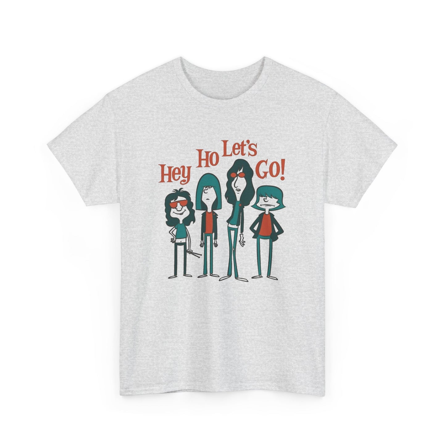 Hey Ho Lets Go Rock Graphic T Shirt NEW Vintage Unisex Heavy Cotton Tee