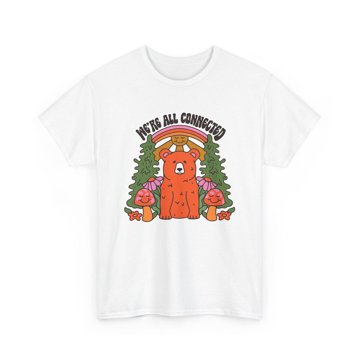 Were All Connected Mother Earth Graphic T Shirt Men's Heavy Cotton Tee