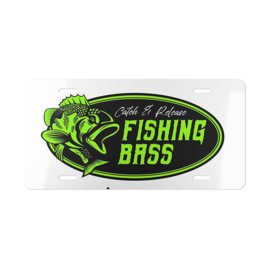 Catch And Release Bass Fishing Outdoors Vanity License Plate