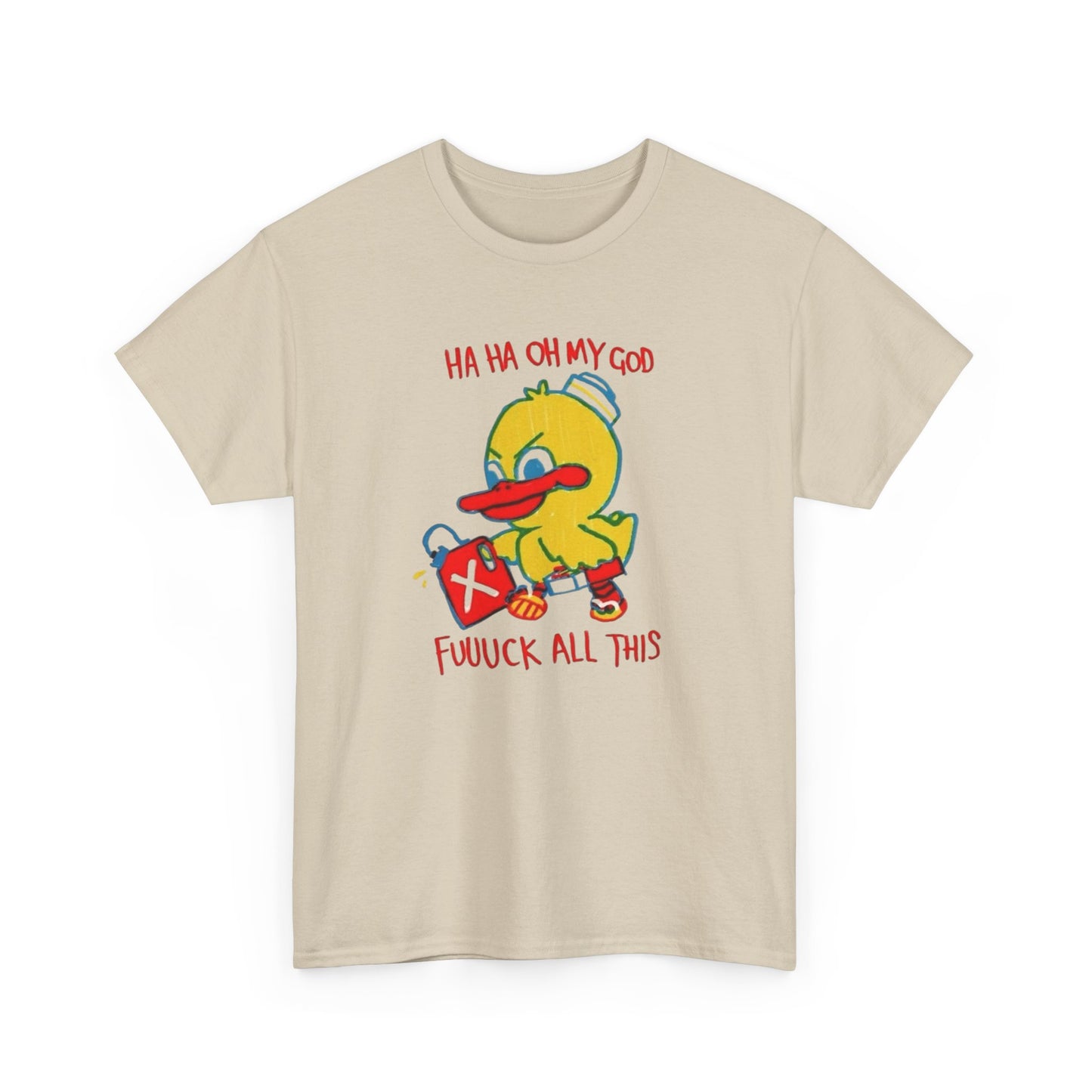 Ha Ha Funny Duck Graphic T-Shirt Unisex Heavy Cotton Tee Gift