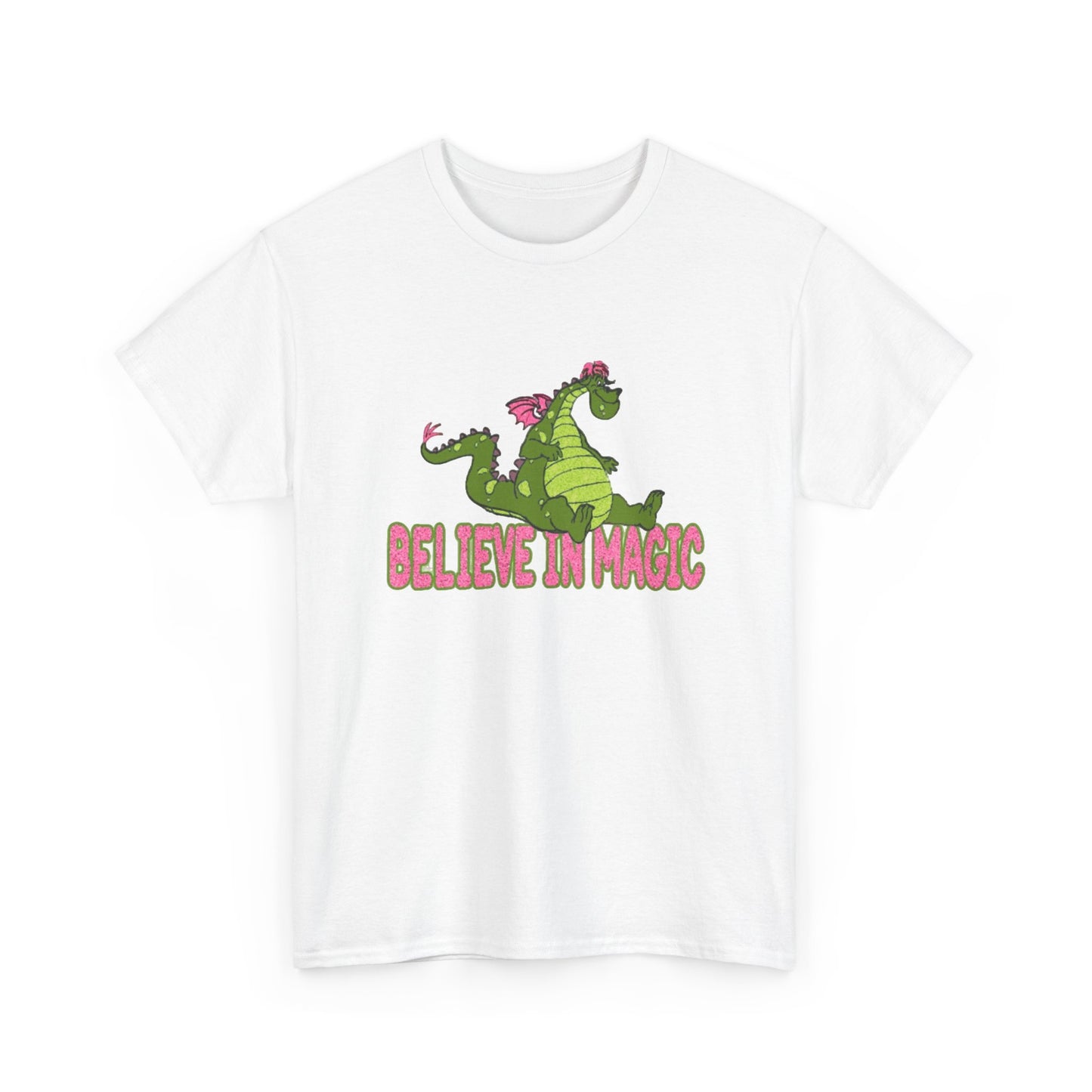 Believe In Magic T Shirt Funny Puff the Magic Dragon Graphic Unisex Heavy Cotton