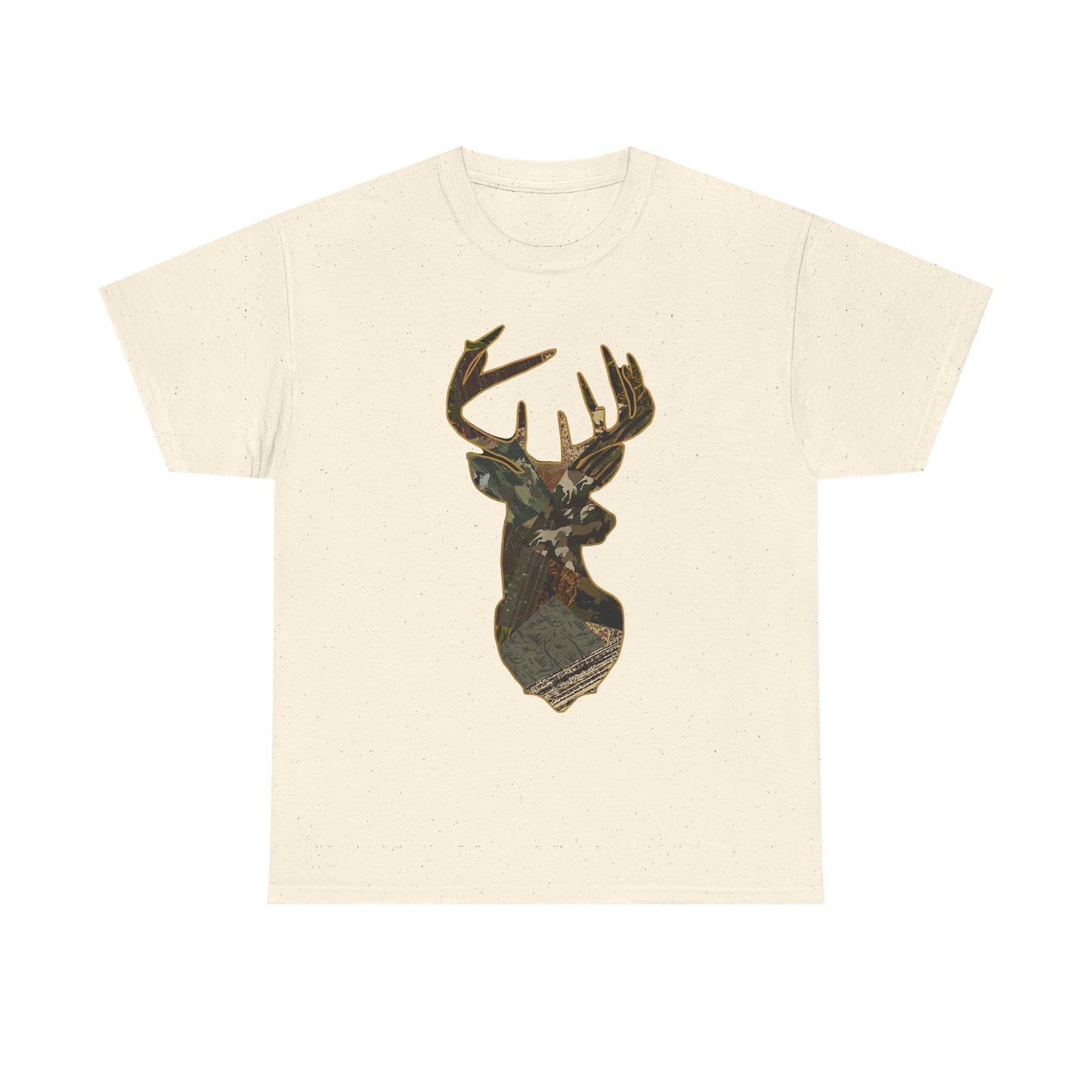 Camo Deer Buck Graphic T Shirt Unisex Heavy Cotton Tee NEW