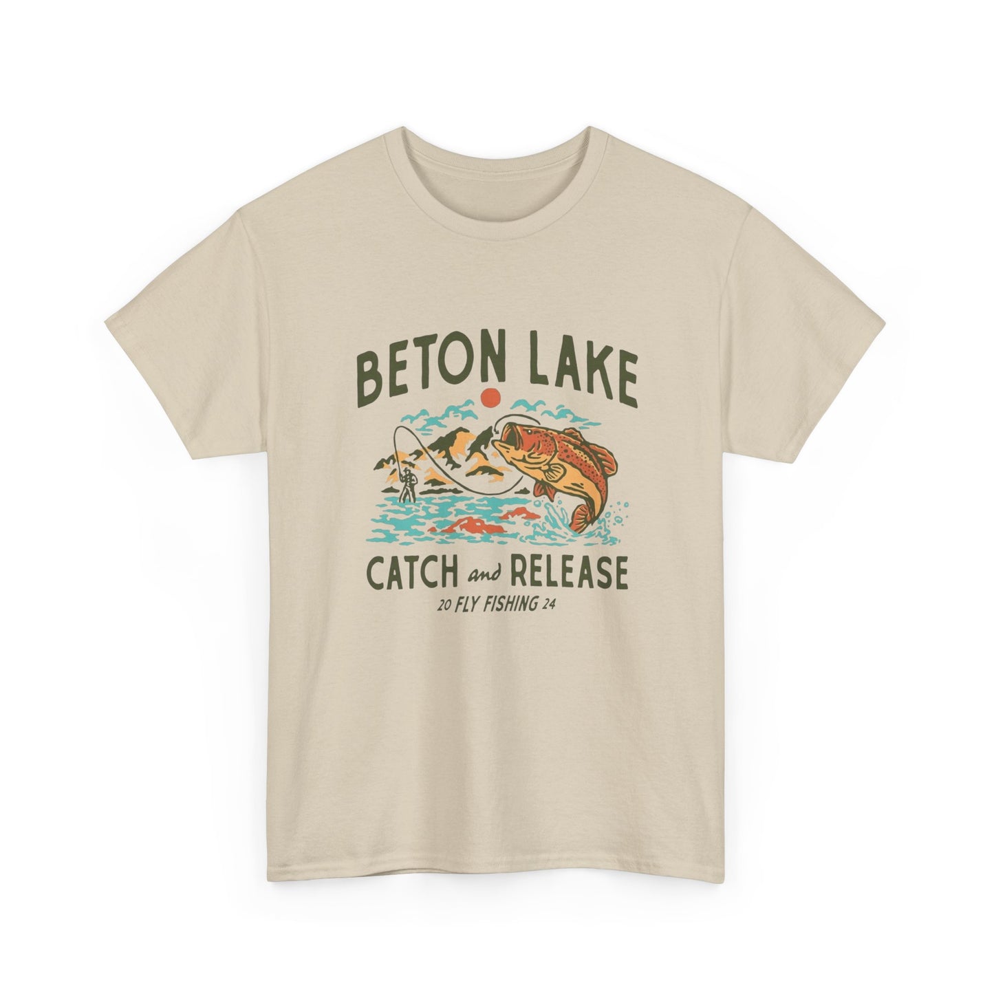Beton Lake Fishing Graphic T Shirt Unisex Heavy Cotton Tee