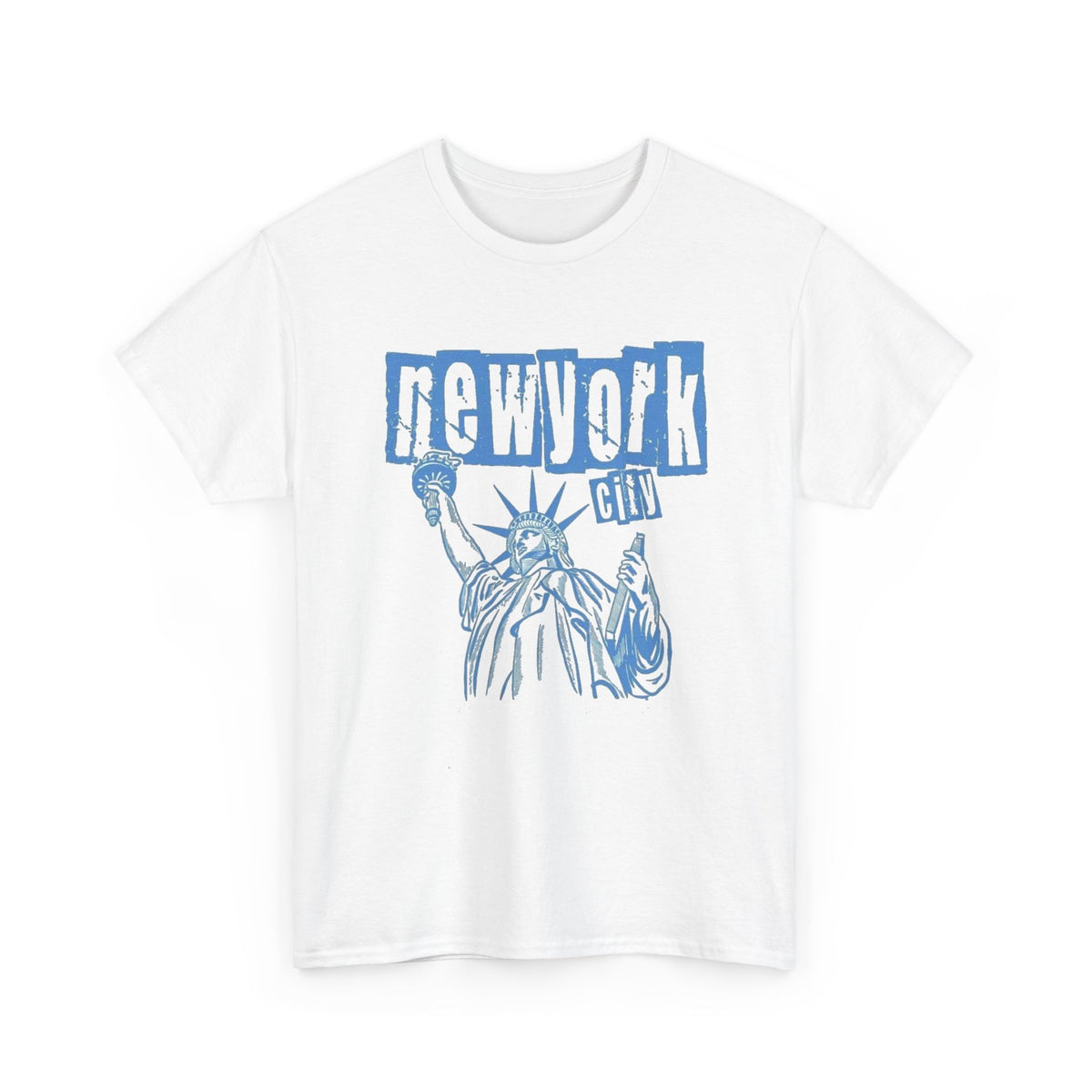 New York Retro Classic Graphic T Shirt Men's Liberty  Heavy Cotton Tee