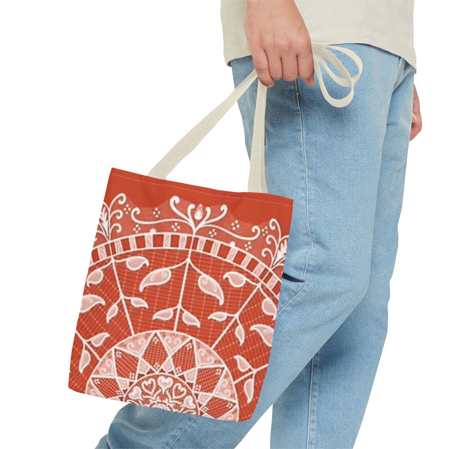 Orange And White Multi Color BRAND NEW MODERN Tote Bag (AOP)