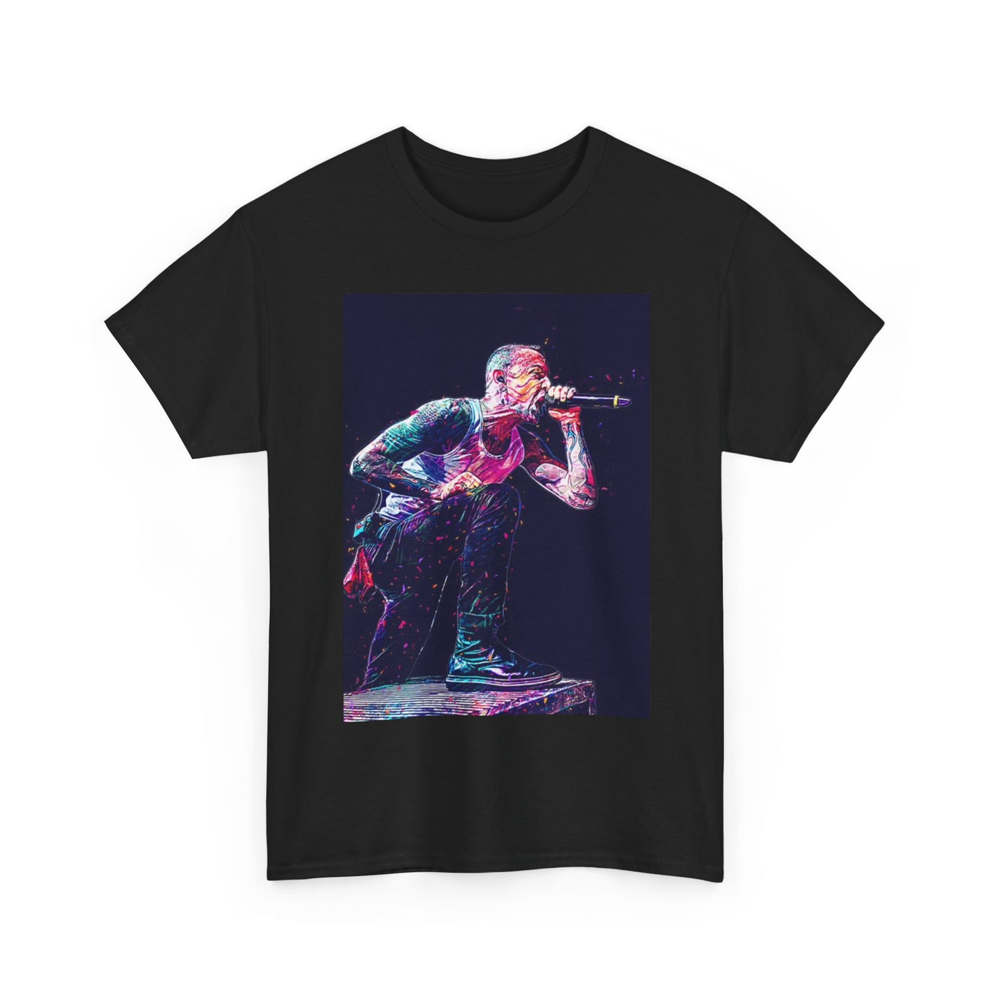 Chester Bennington Tshirt Lp Rock Tribute Singing  Unisex Heavy Cotton Tee