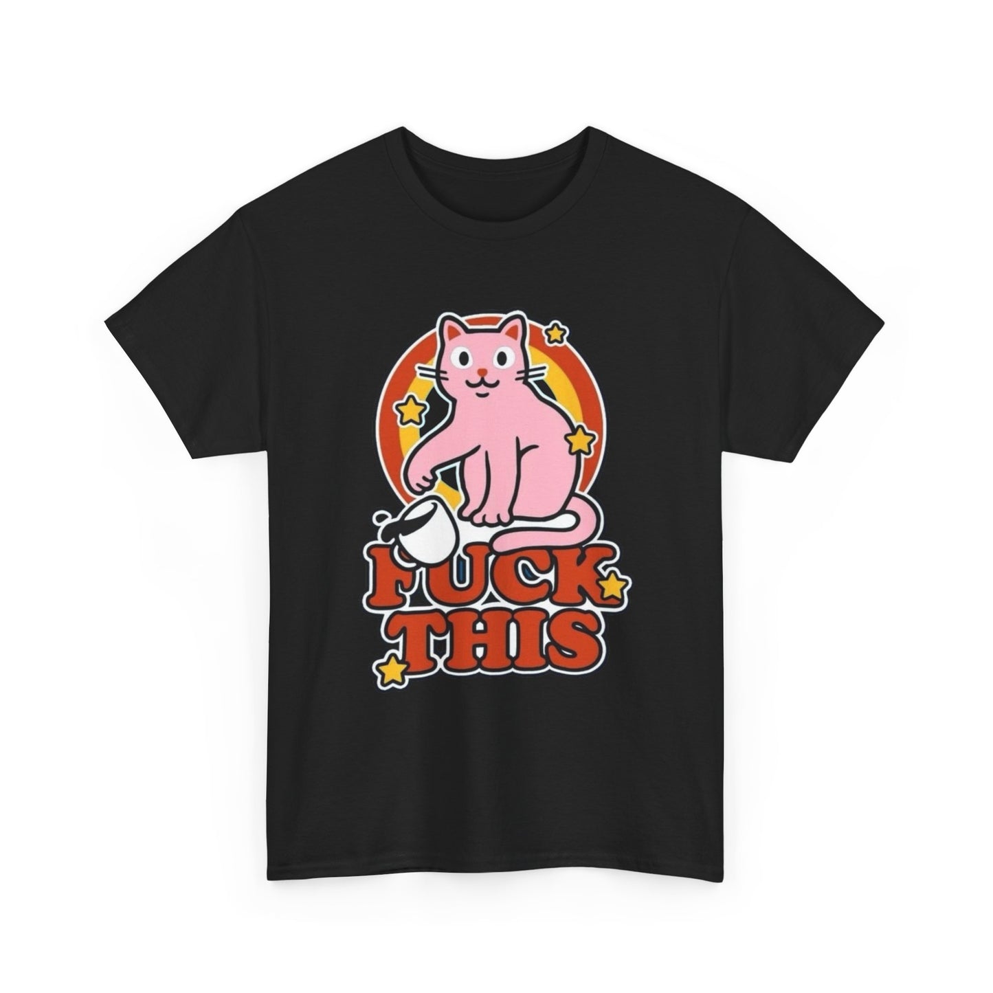 Funny Cat Graphic T-Shirt Men's Women's Heavy Cotton Tee NEW GIFT