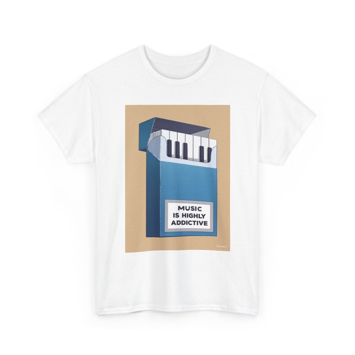 Music Is Highly Addictive T Shirt BRAND NEW Apparel Unisex Heavy Cotton Tee
