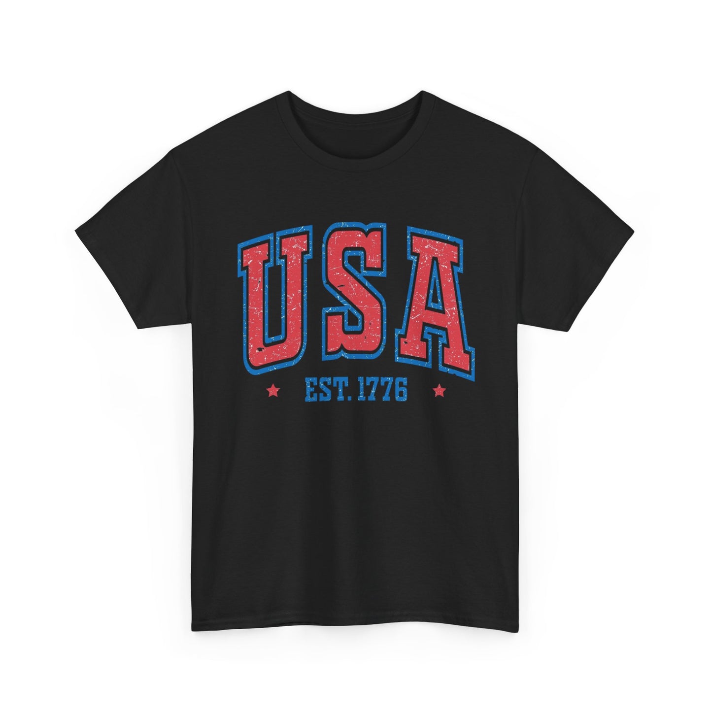 USA 1776 American Flag Graphic T Shirt NEW GIFT Unisex Heavy Cotton Tee Retro