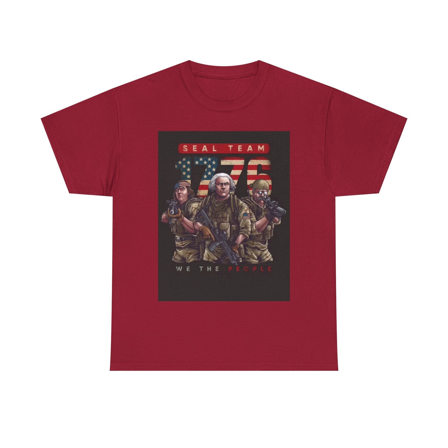 Navy Seals Team Tshirt 1776 America July 4th Flag Unisex Heavy Cotton Tee